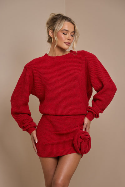 LAROSA PREMIUM KNIT SKIRT | ROUGE