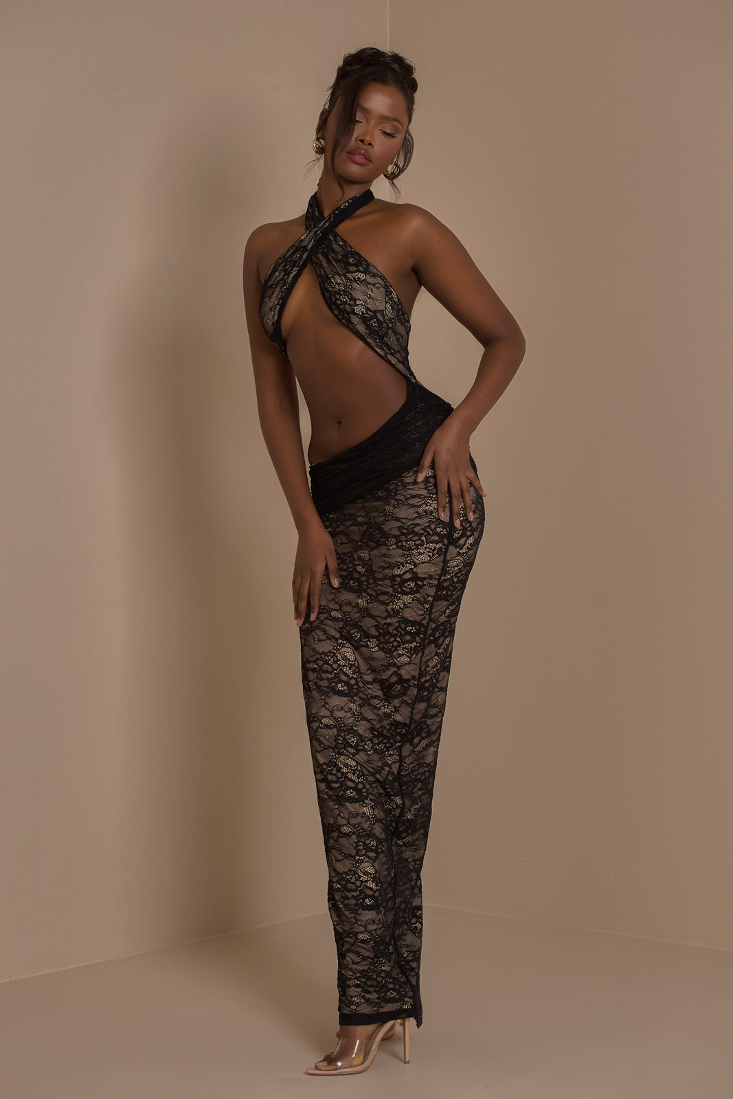 Black lace maxi best sale