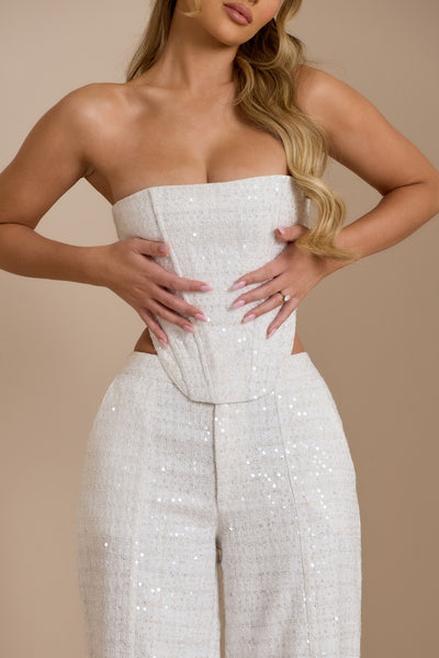 FC MAYA CORSET | WHITE GLOSS TWEED