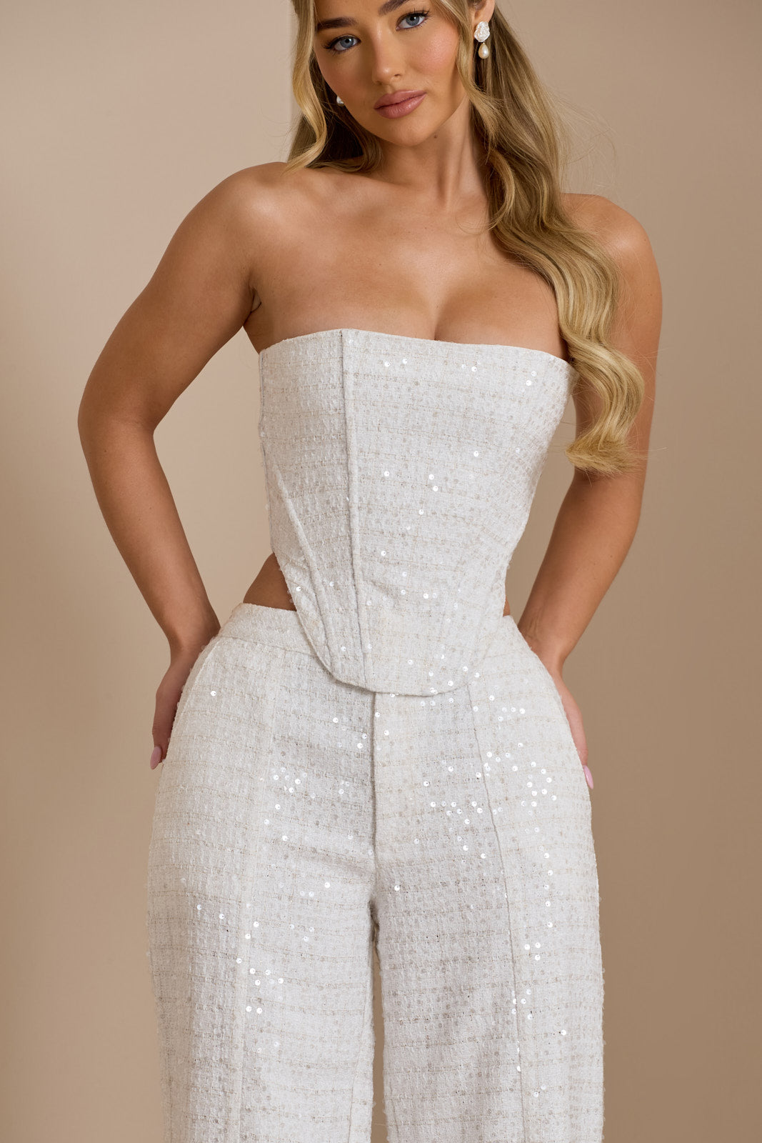 FC MAYA CORSET | WHITE GLOSS TWEED