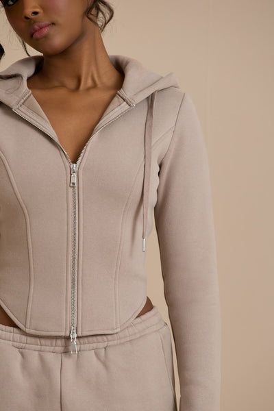 EVERYDAY ZIP UP CONTOUR JACKET | MOCHA