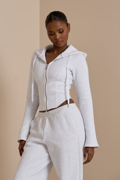 ZIP UP CONTOUR JACKET | MARL GREY