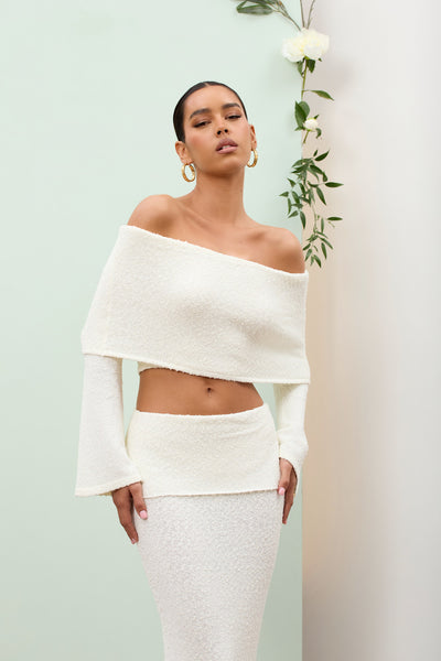 Yasmin Boucle Knit Coord | Cream