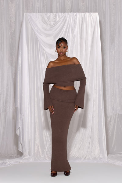 YASMIN BOUCLE KNIT CO-ORD | CHOCOLATE