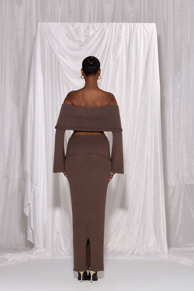 YASMIN BOUCLE KNIT CO-ORD | CHOCOLATE