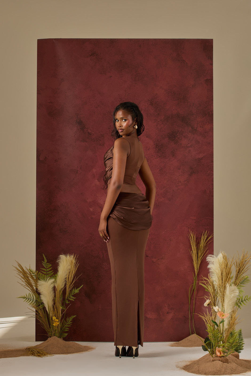 COLE SATIN CO-ORD | CHOCOLATE