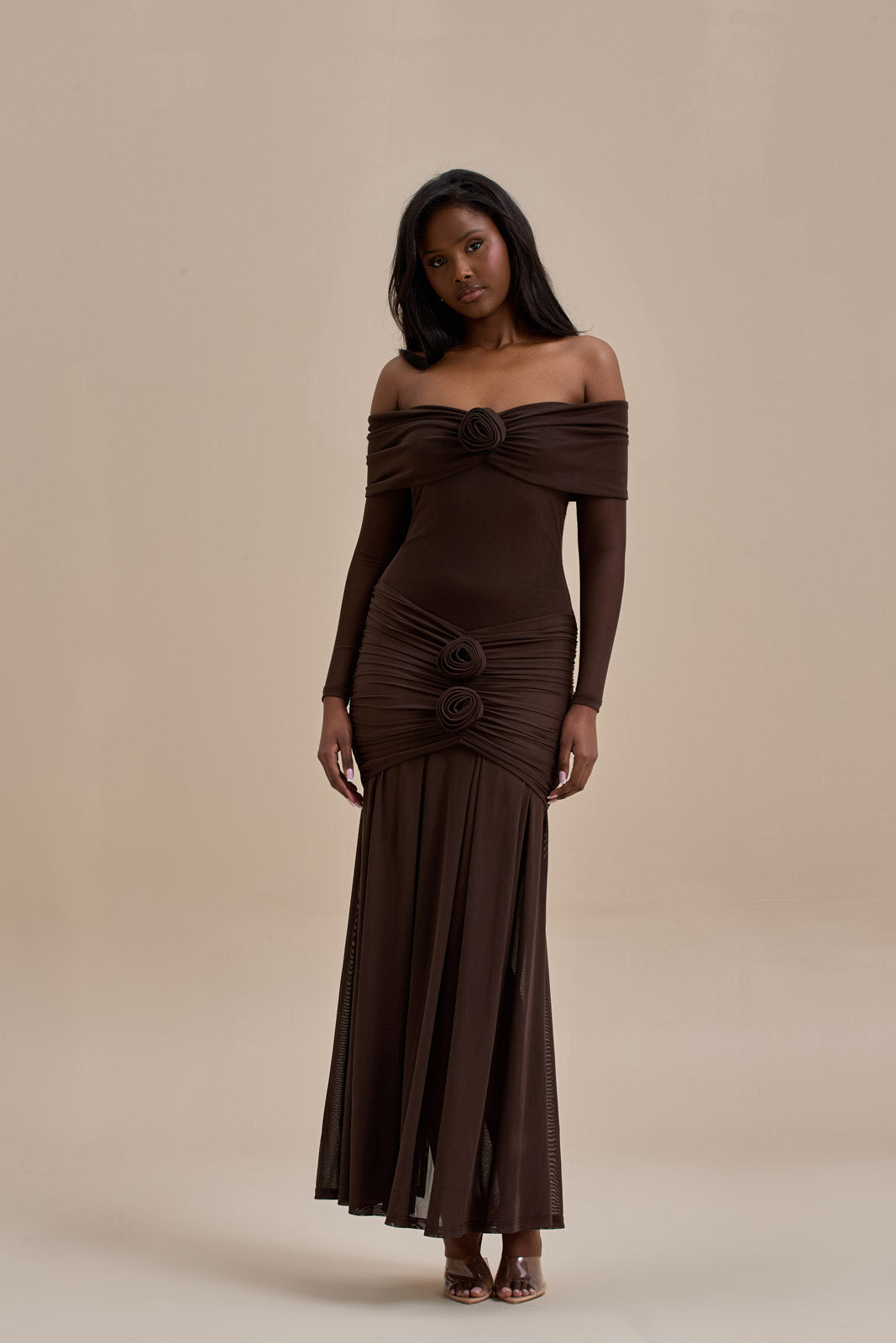 VIVIENNE BARDOT MAXI DRESS | CHOCOLATE