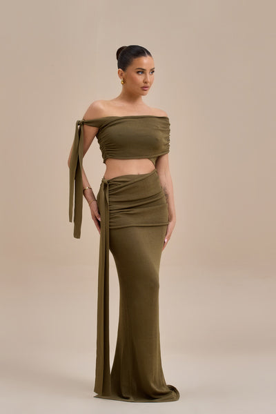 LOIS KNIT CO ORD | KHAKI