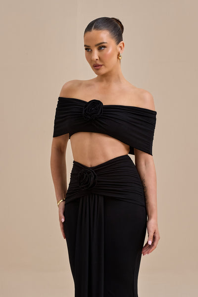 BELLE BARDOT CROP TOP | BLACK