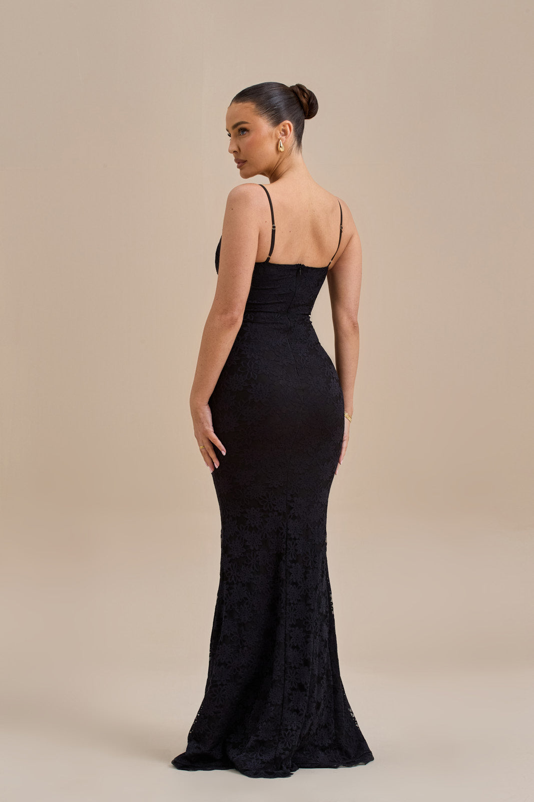 LEAH LACE MAXI DRESS | BLACK