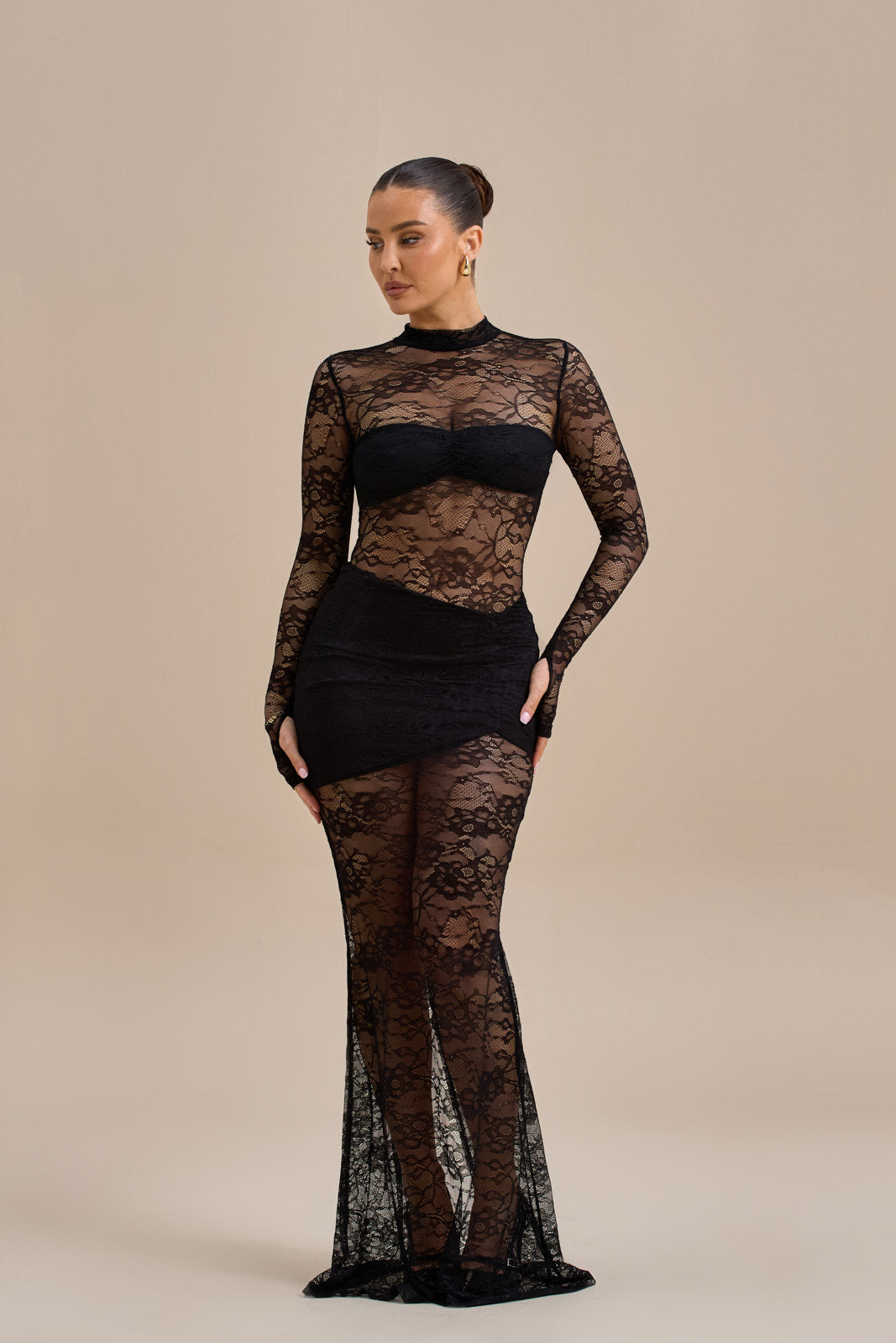 BRITNEY LACE BODYSUIT | BLACK